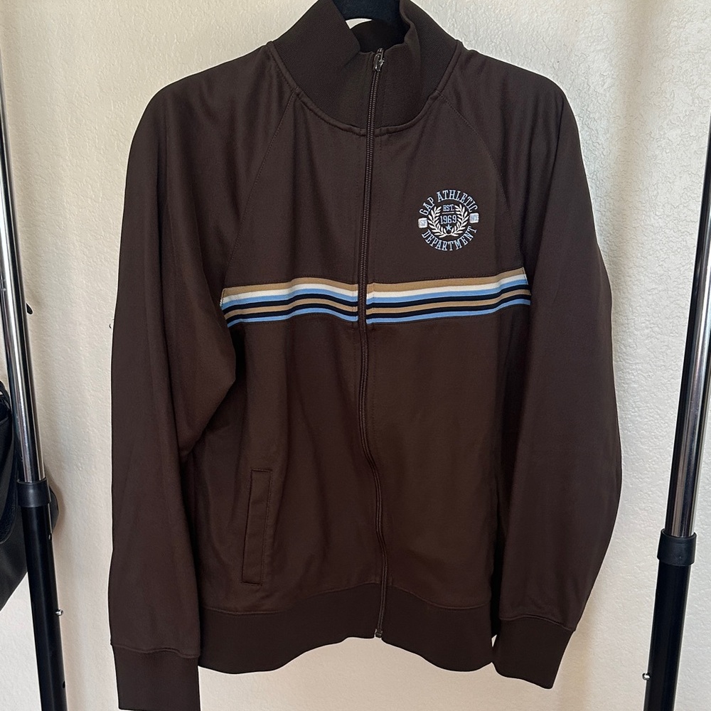 GAP Brown Jacket with Blue and White Accents